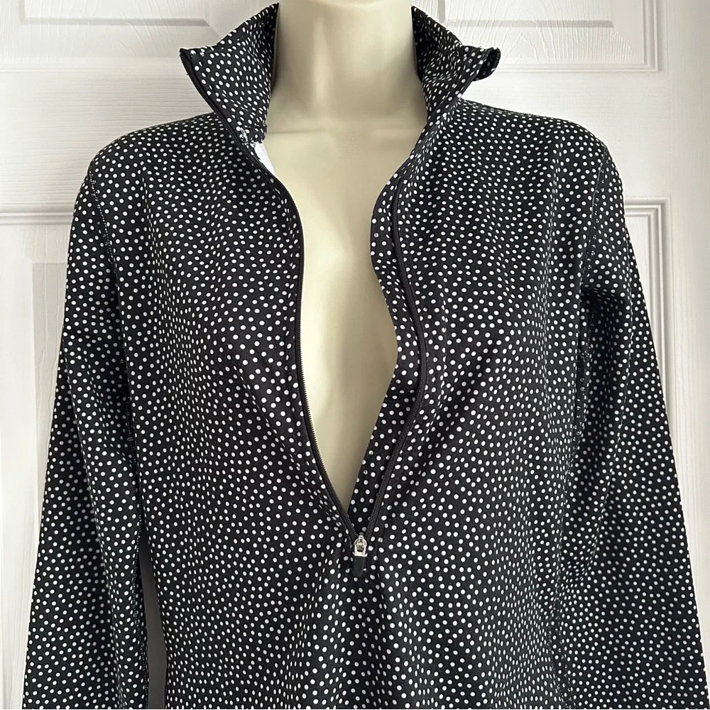 Nike Pro Womens Dri-Fit Fleece Lined Half Zip Long Sleeve Polka Dot Training Top - Picture 5 of 11
